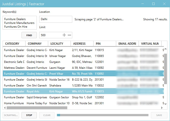 Justdial data extractor